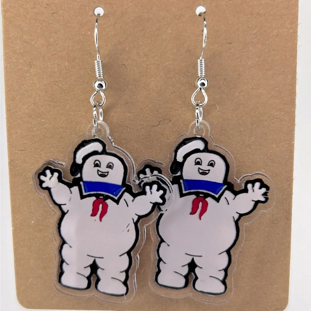 Marshmallow Man Acrylic Dangle Earrings Fashion Jewelry